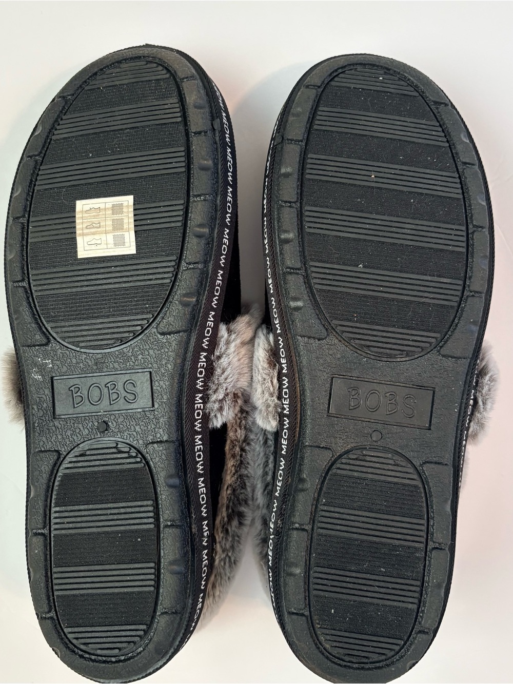 Skechers BOBS Slip Ins Too Cozy Meow Pajamas Black Gray Slippers NWOB 9.5 - Picture 6 of 6